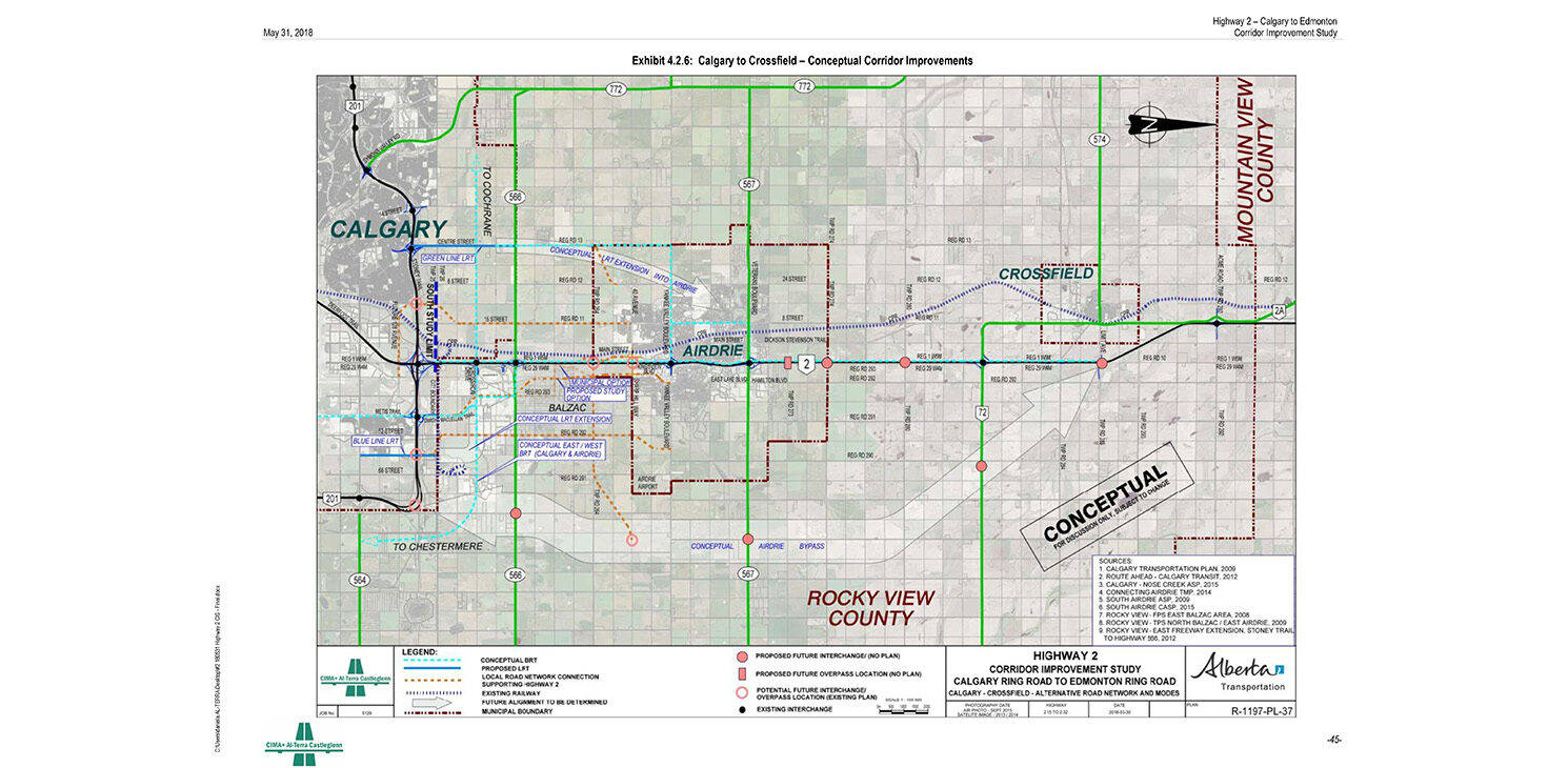 Map 54 for the Highway 2 Corridor Improvement Study Project 