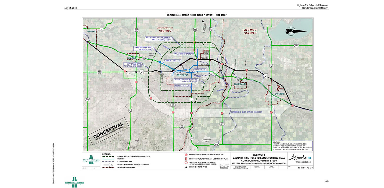 Map 68 for the Highway 2 Corridor Improvement Study Project