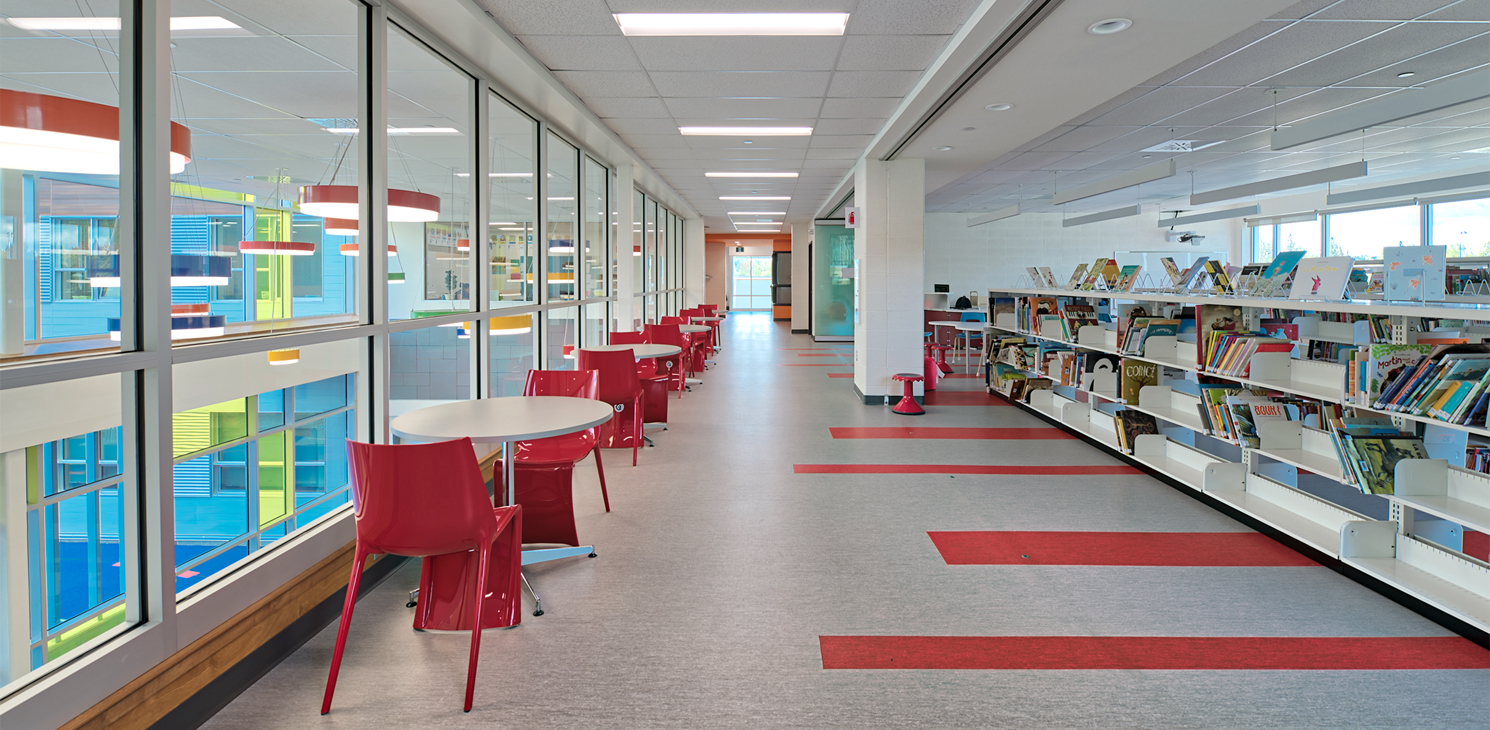 Corridors at De La Croisée Elementary school