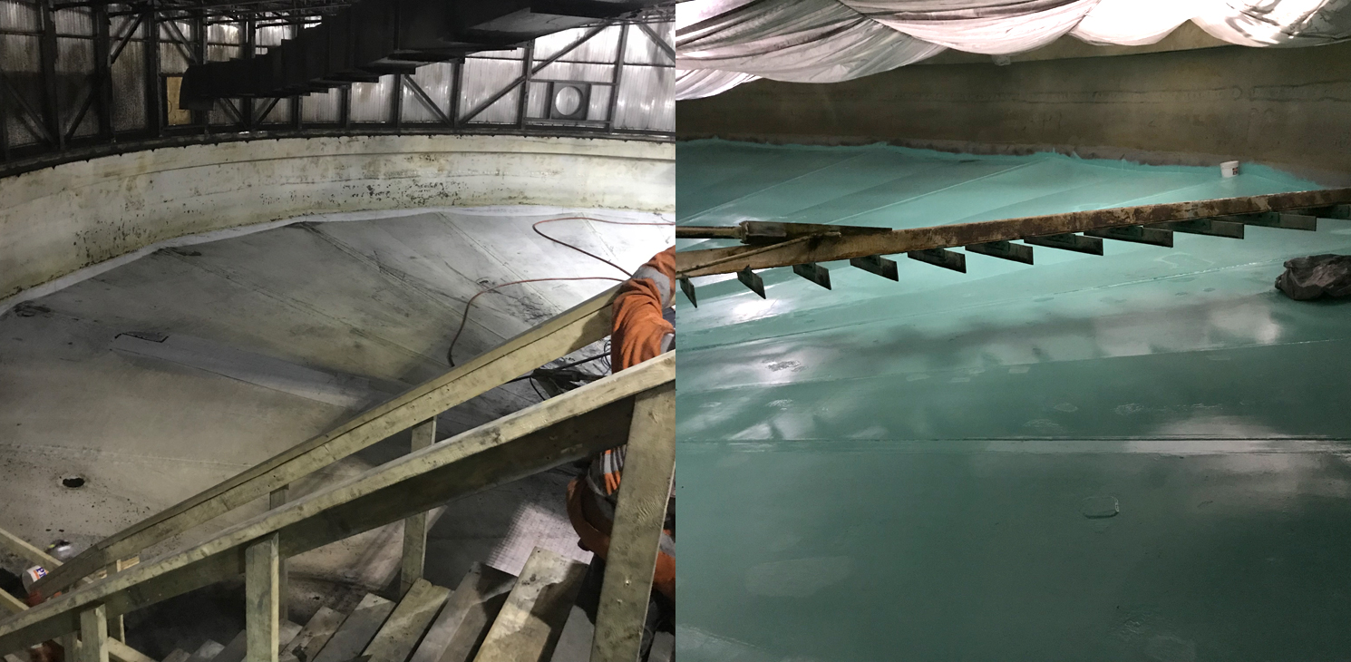 Photo BEFORE/AFTER of the Bottom of a reservoir