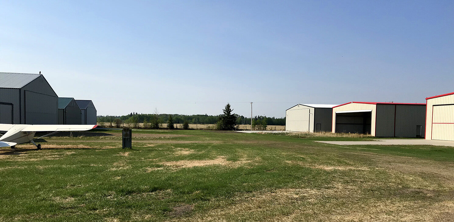 Construction site for the Cold Lake Municipal Airport taxiway redevelopment project