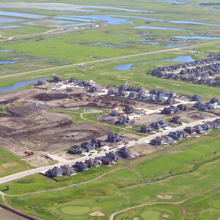 Aerial view of Boulder Creek residential subdivision