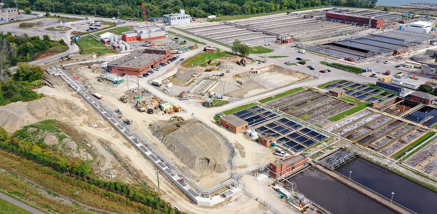 Construction Site for the G.E. Booth Wastewater Treatment Plant Project – New Plant
