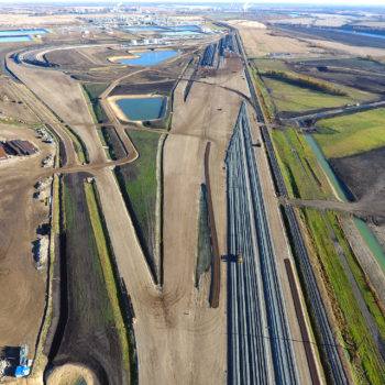 Aerial view of RedWater Rail Yard expansion
