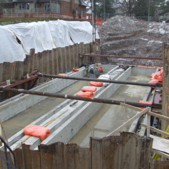 Construction site for the upgrade of the Colonial sewage pumping station