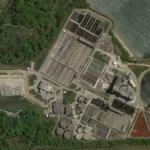 Aerial view of the G.E. Booth Wastewater Treatment Plant
