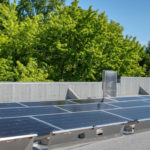 Solar panels on the roof of CIMA+ Sherbrooke office
