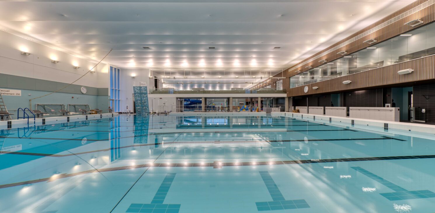 Indoor swimming pool at the Granby aquatic center