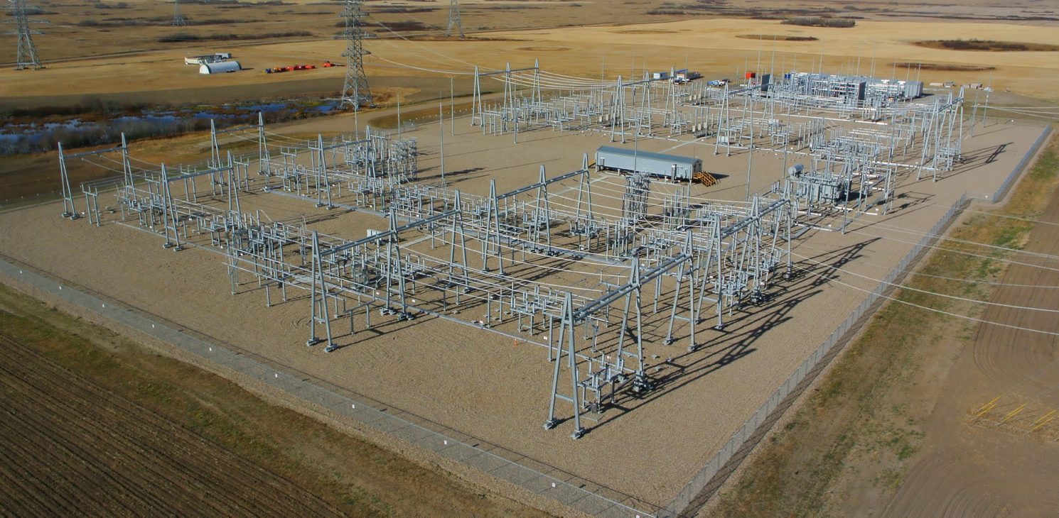 Aerial view of the transmission network in Hanna Region