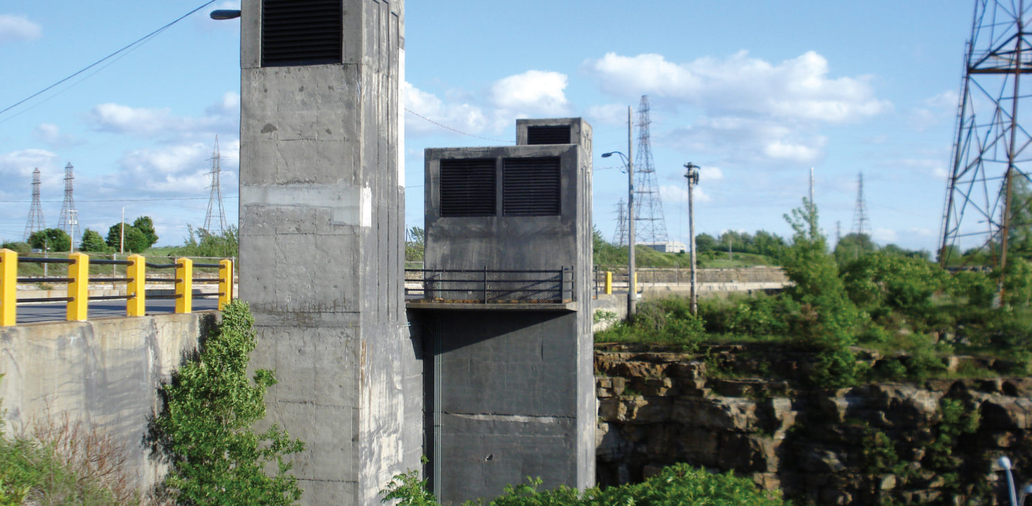 Ventilation towers for the Melocheville tunnel