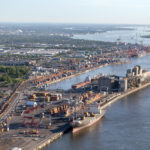 Vue aérienne du port de Montréal