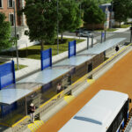 3D rendering of the new bus rapid transit on Pie-IX Boulevard