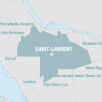 carte délimitant le périmètre de l'arrondissement Saint-Laurent de Montréal