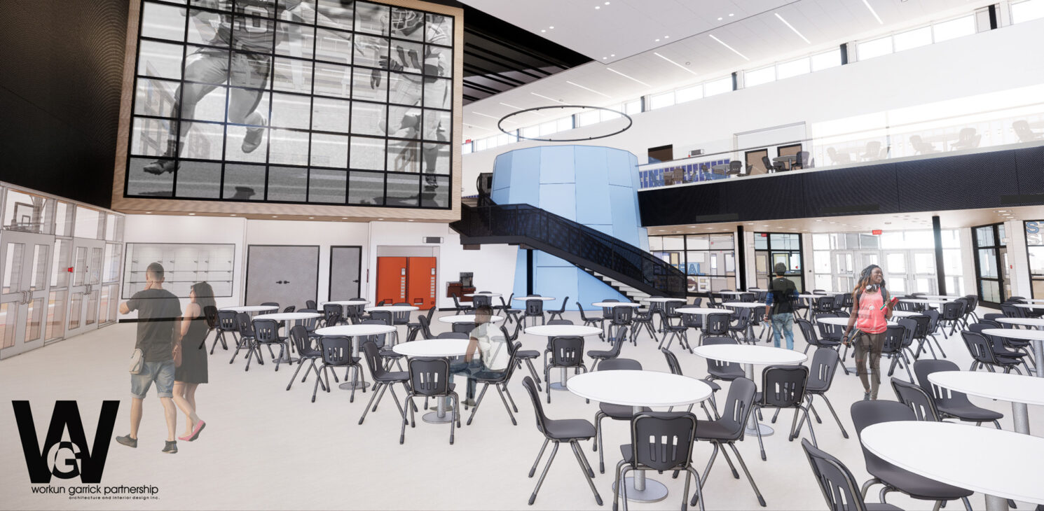 3D modeling of the interior of the new Paul Kane secondary school in Saint-Albert