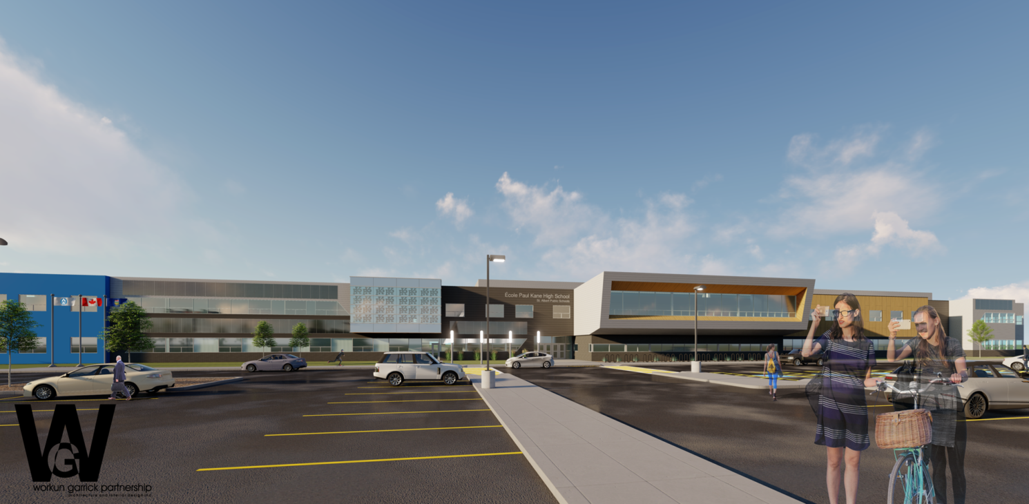 3D modeling of the new facade of the Paul Kane secondary school in Saint-Albert