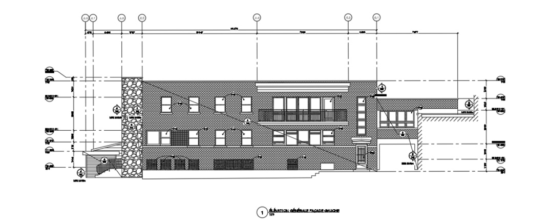 Facade plans of the school board of Montreal