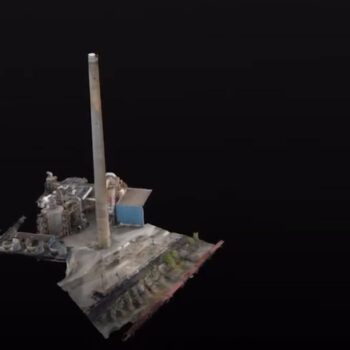 relevé 3D d'une cheminée industrielle