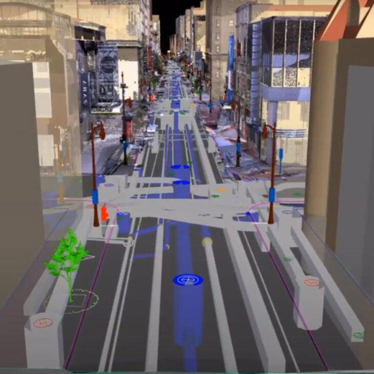 3D scan of Sainte Catherine road in Montreal