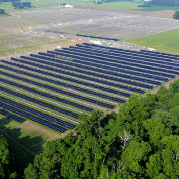 Aerial view of Hillcrest Solar Park in Brown County, Ohio, USA