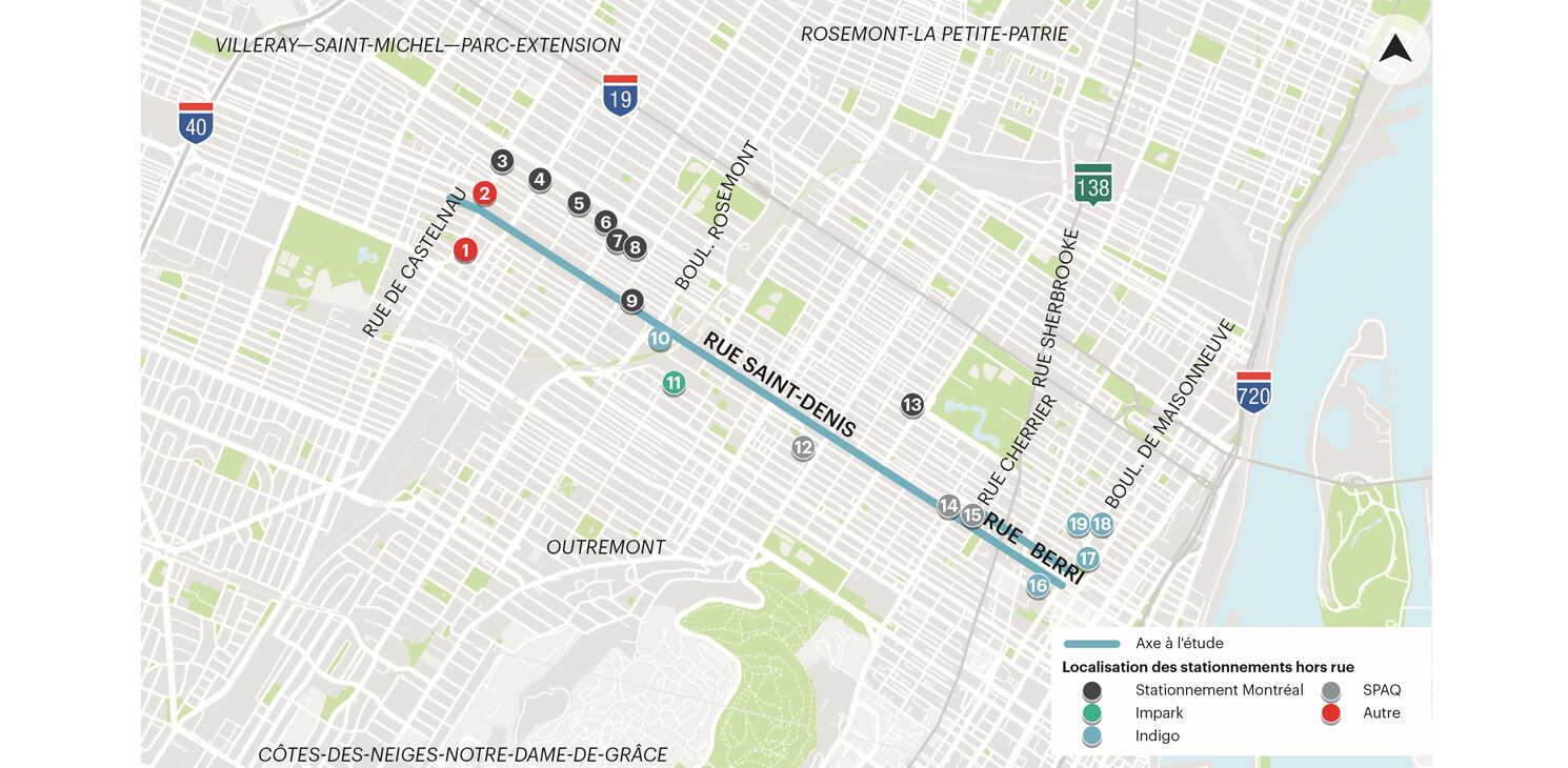 plan du Réseau Express Vélo de Montréal