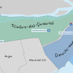 Map delimiting the perimeter of the Rivière-des-Prairies borough in Pointe-aux-Trembles