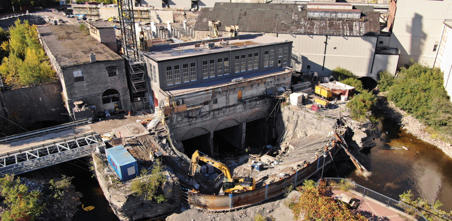 View of the rehabilitation work at the Hull-1GS hydroelectric power station in Gatineau