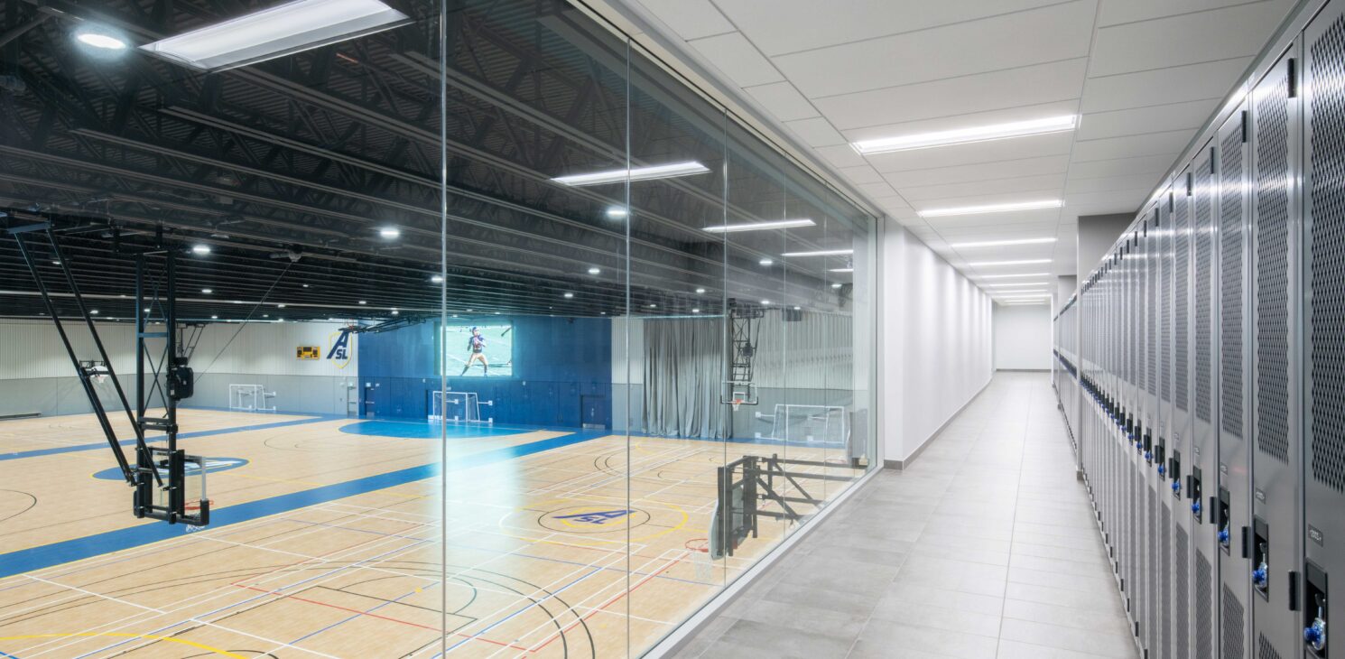 Interior of the new Desjardins sports complex of the Saint-Louis Academy in Quebec City