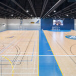 terrain de jeu intérieur du nouveau complexe sportif Desjardins de l'Académie Saint-Louis à Québec
