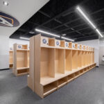 Changing room of the new Desjardins sports complex of the Saint-Louis Academy in Quebec City