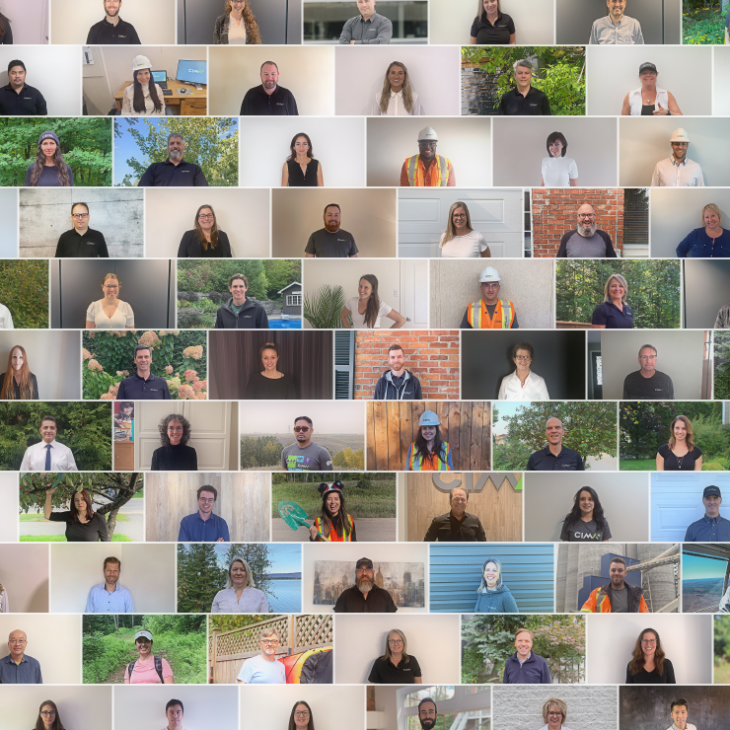 Mosaic of CIMA+ employee portraits