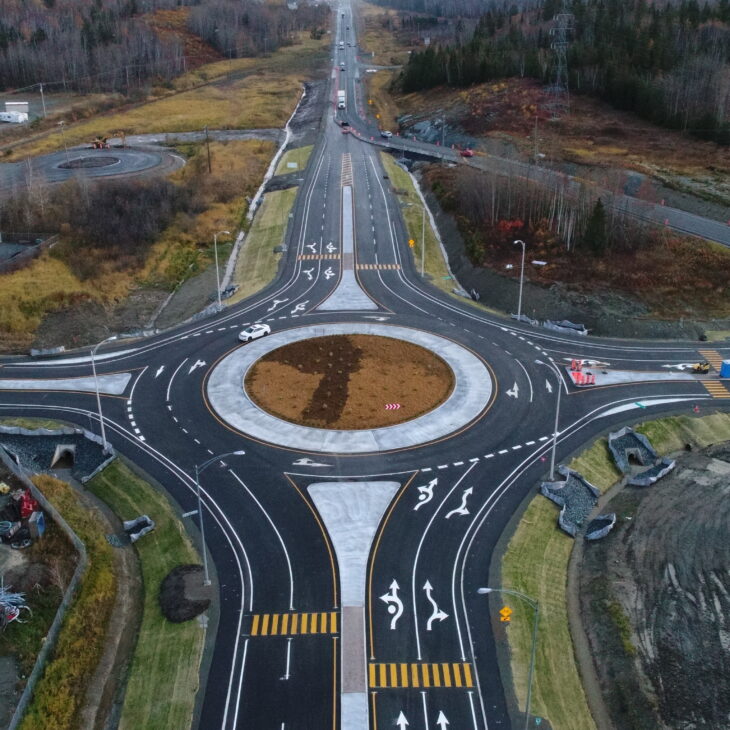 Photo of the Development of a roundabout at the intersection of Route 101 and Davy Avenue, in Rouyn-Noranda