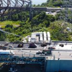 Surveillance des travaux sur le pont Pierre-Laporte - vue aérienne du chantier
