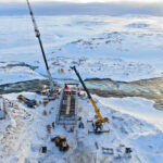 Project - Hydro Innavik - Construction of dam, aerial view